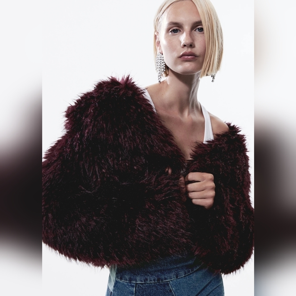 Mango Short fur-effect jacket - Picture 5 of 8